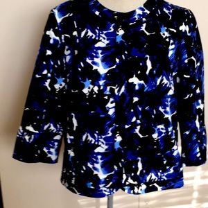 Laura Ashley L black, blue & white jacket Wow!